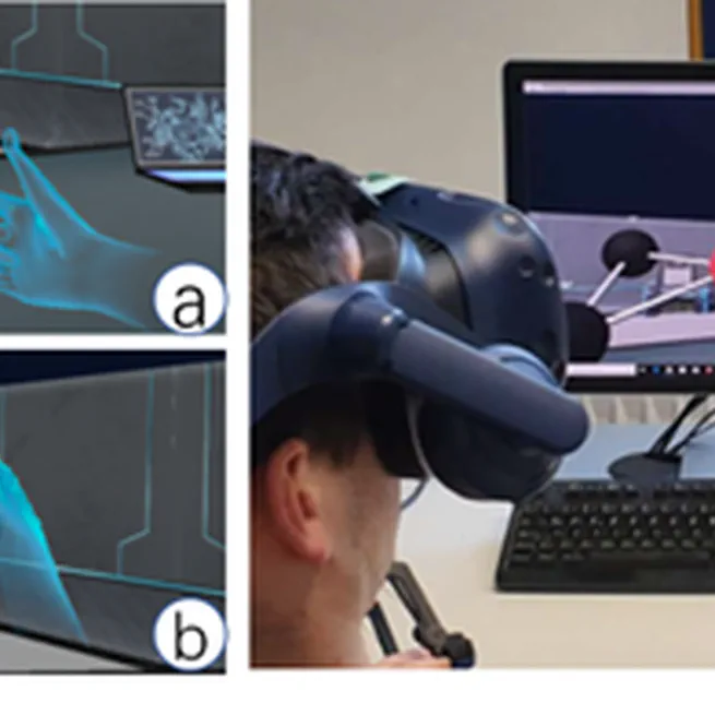 MolecuSense: Using Force-Feedback Gloves for Creating and Interacting with Ball-and-Stick Molecules in VR